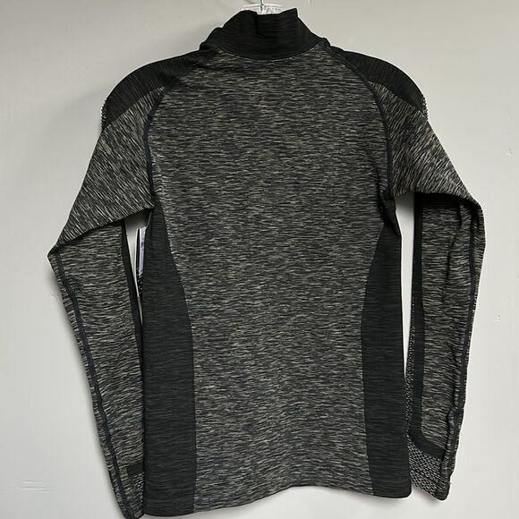 NWT Gap Fit Half-Zip Long Sleeve Running Skiing Seamless Top Black Spacedye S - Picture 12 of 16